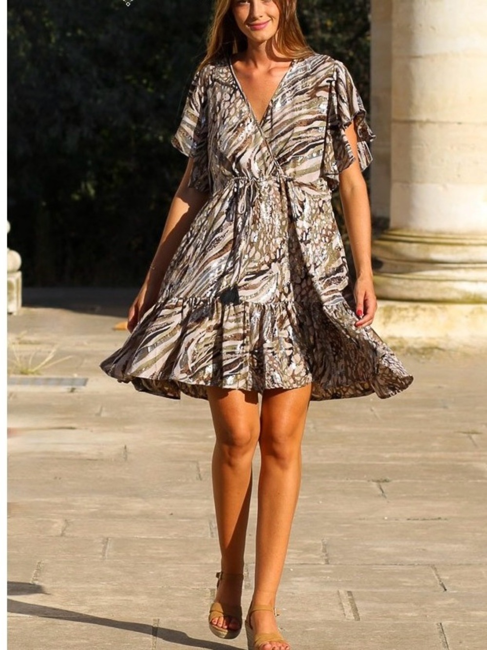 ✨ Flawless Lara Ethnics Abstract Printed Wrap Dress ✨